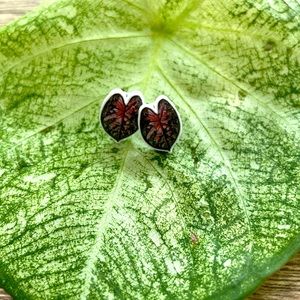 Caladium earrings
